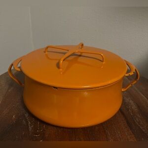 Vtg Dansk Kobenstyle IHQ Quistgaard Pumpkin orange Enamelware 4Qt Dutch Oven Lid